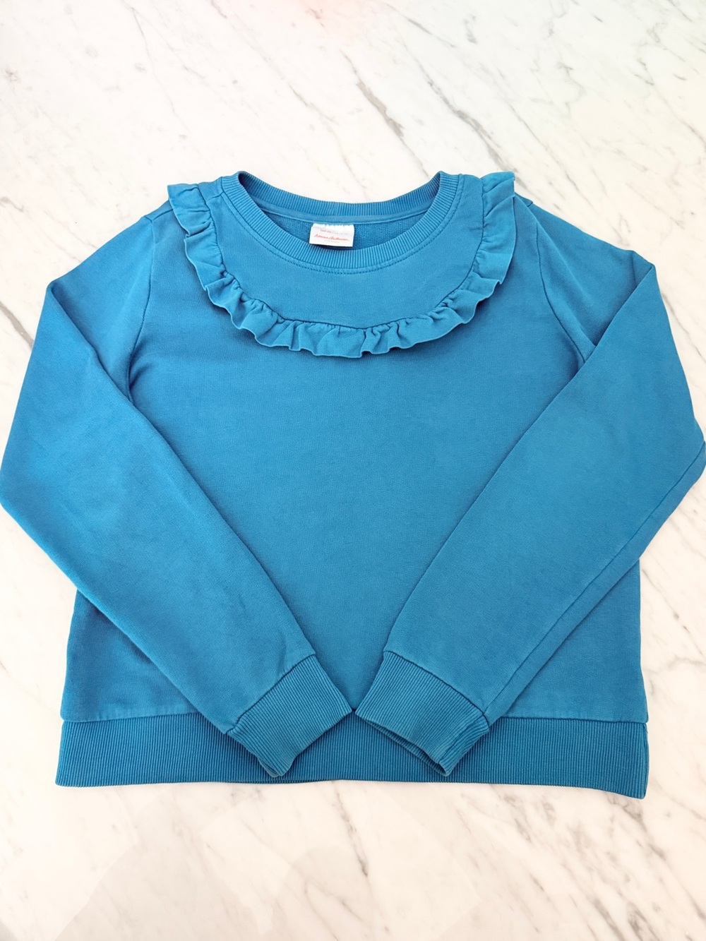 Hanna Andersson Ruffle Teal Sweatshirt Size 14-16